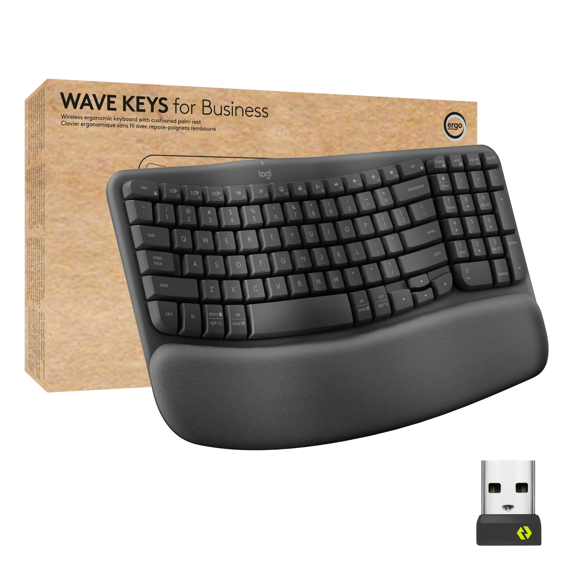 Logitech Wave Keys for Business - GRAPHITE - US INTL - 2.4GHZ/BT - N/A - INTNL-973