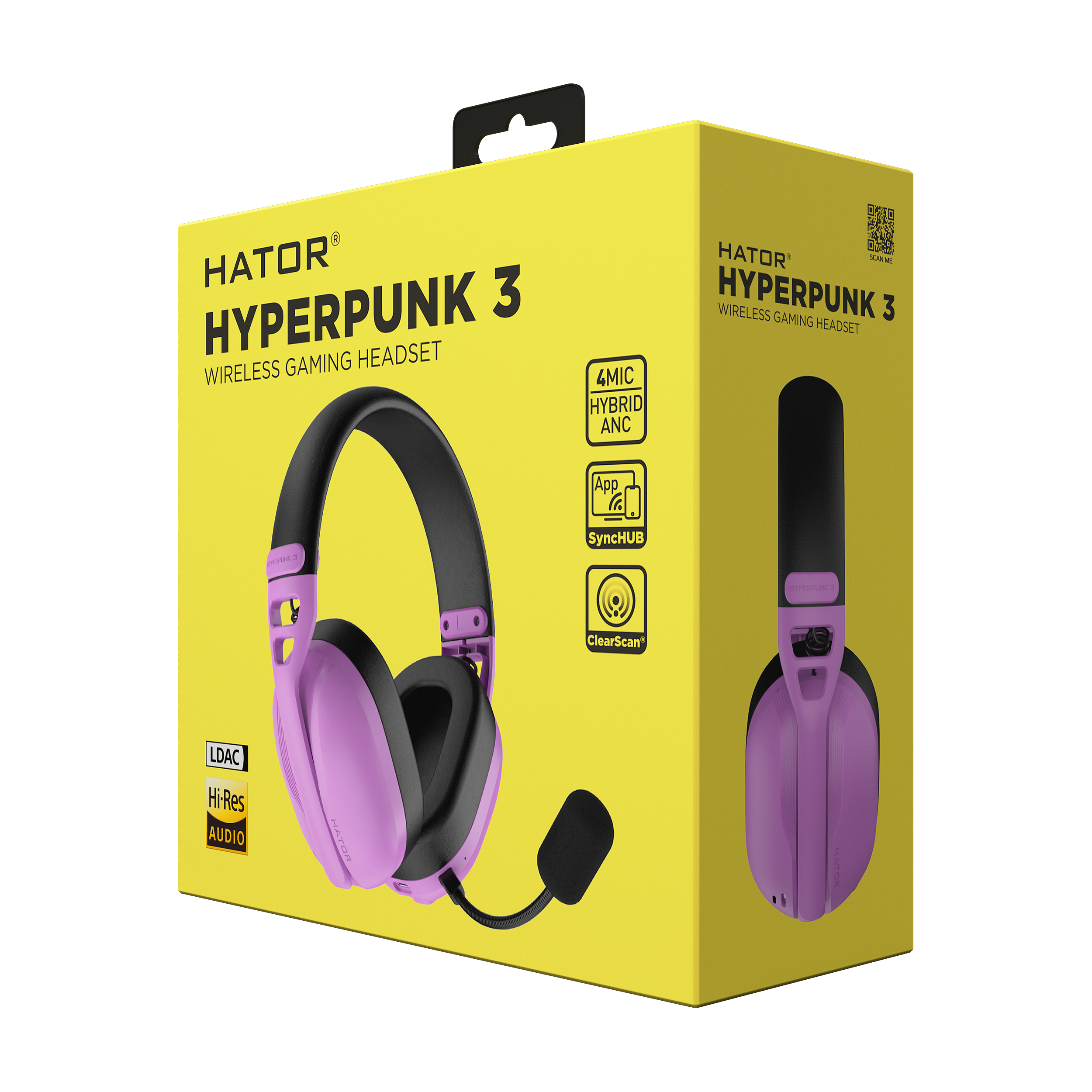 HATOR Hyperpunk 3 Wireless Headset Wired & Wireless Head-band Gaming USB Type-C / USB Type-A Bluetooth Violet