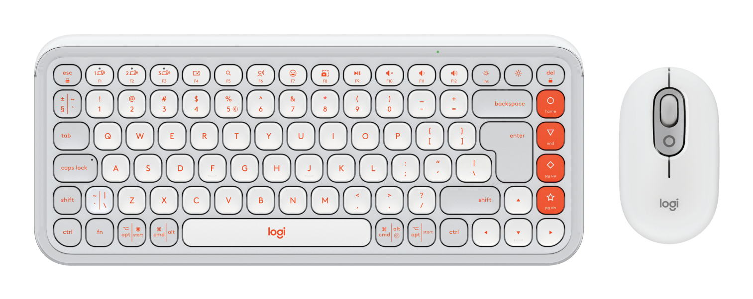 Logitech POP Icon Combo teclado Ratn incluido Universal Bluetooth QWERTY Internacional de EE.UU. Naranja, Blanco