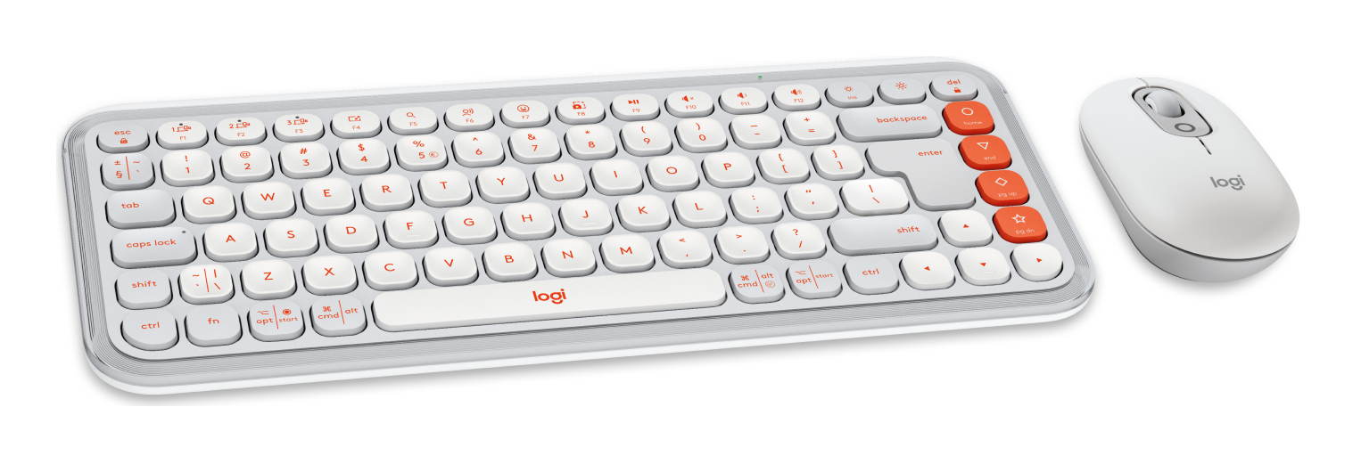 Logitech POP Icon Combo teclado Ratn incluido Universal Bluetooth QWERTY Internacional de EE.UU. Naranja, Blanco
