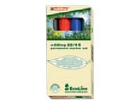 EDDING EcoLine 22 - Marker - permanent - Schwarz, Rot, Blau, Gr�n - 1-5 mm (Packung mit 4)