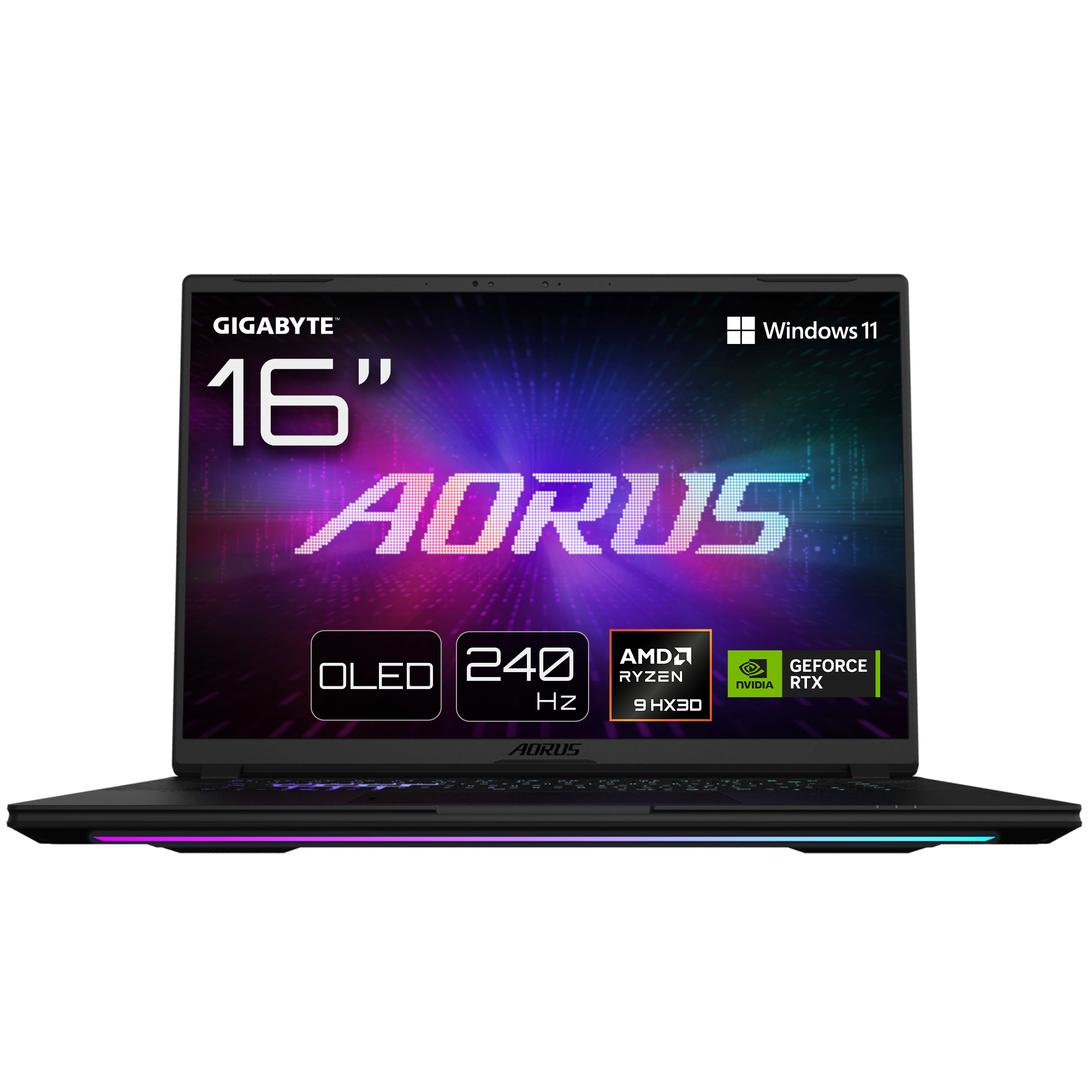 Gigabyte AORUS MASTER 16 6YJM5DEE65SP AMD Ryzen 9 9955HX3D 40,64cm 16Zoll QHD 2x16GB 2TB SSD RTX5080 16GB W11P (P) - Notebook - AMD R9