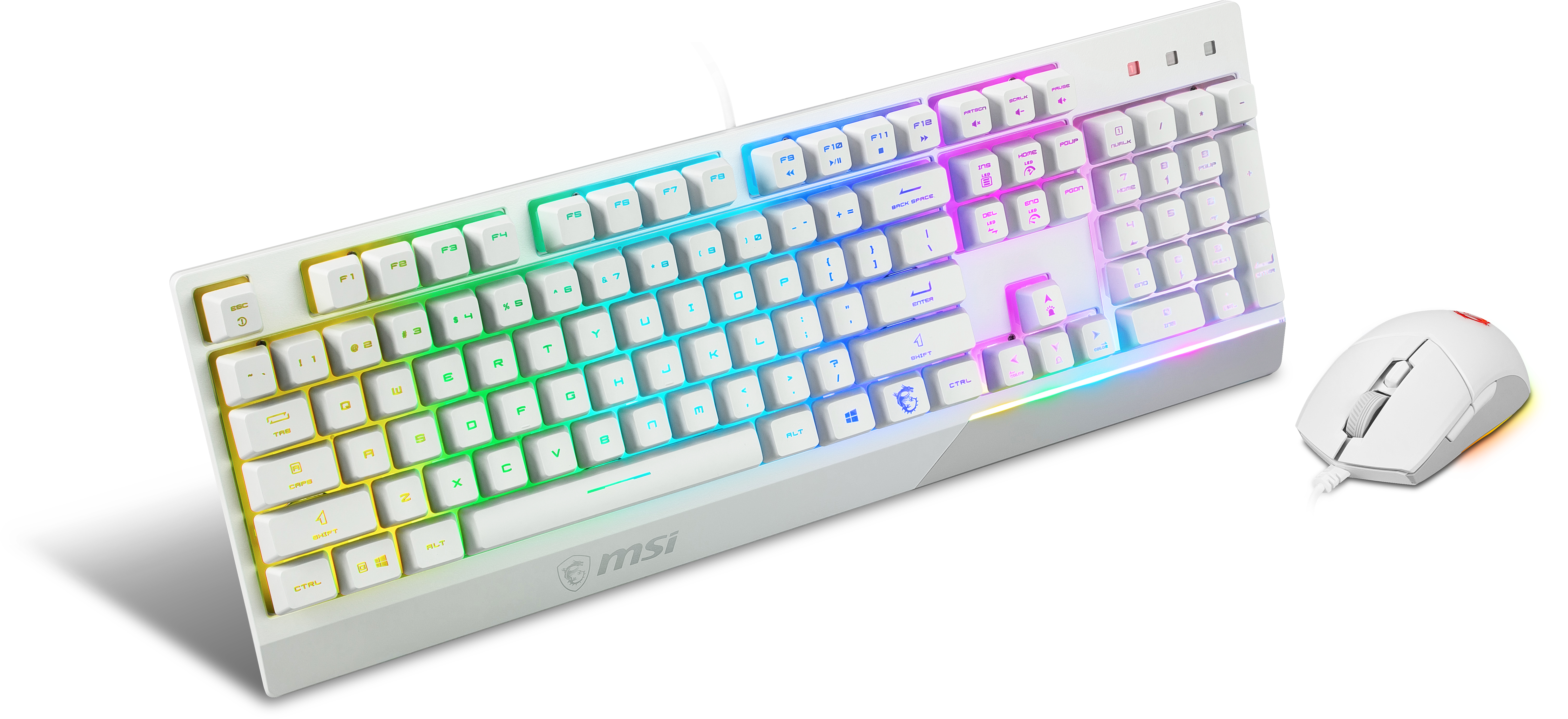 MSI VIGOR GK30 tastiera Mouse incluso Gaming USB QWERTY US International Bianco