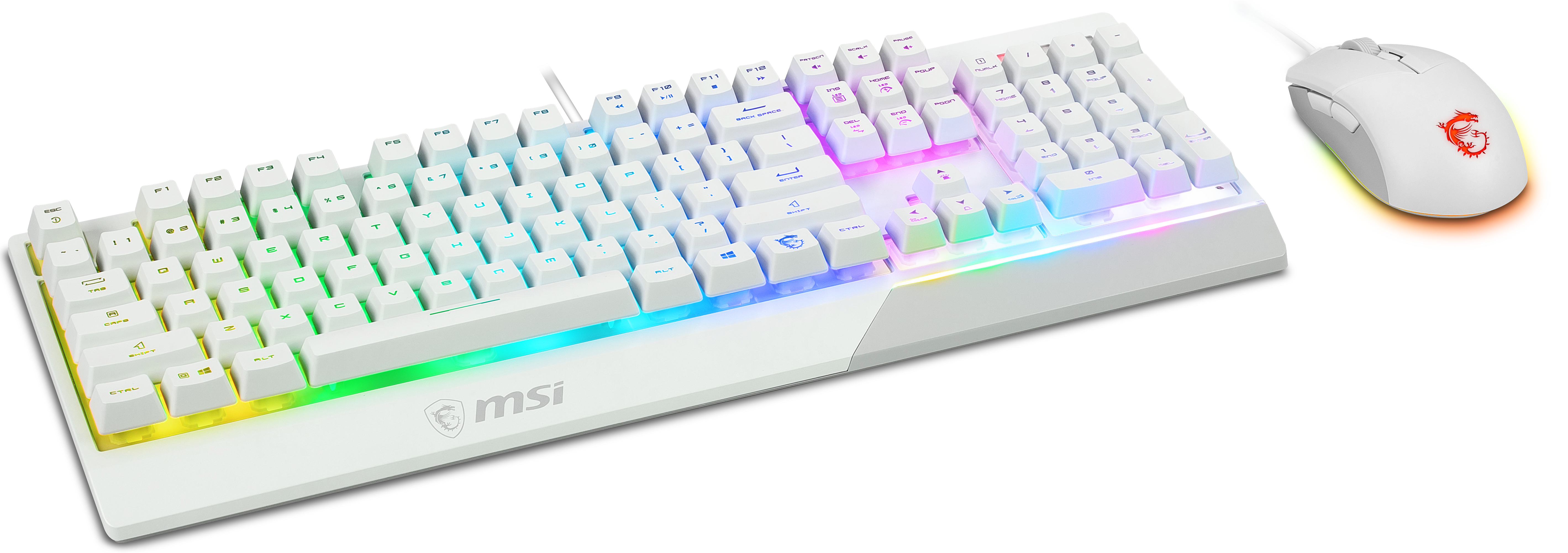MSI VIGOR GK30 tastiera Mouse incluso Gaming USB QWERTY US International Bianco