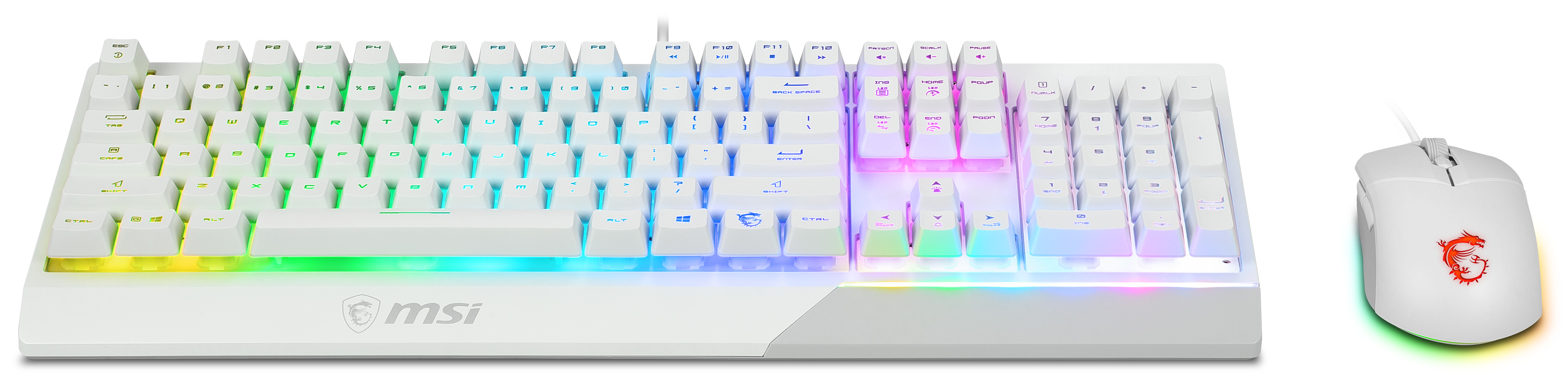 MSI VIGOR GK30 tastiera Mouse incluso Gaming USB QWERTY US International Bianco