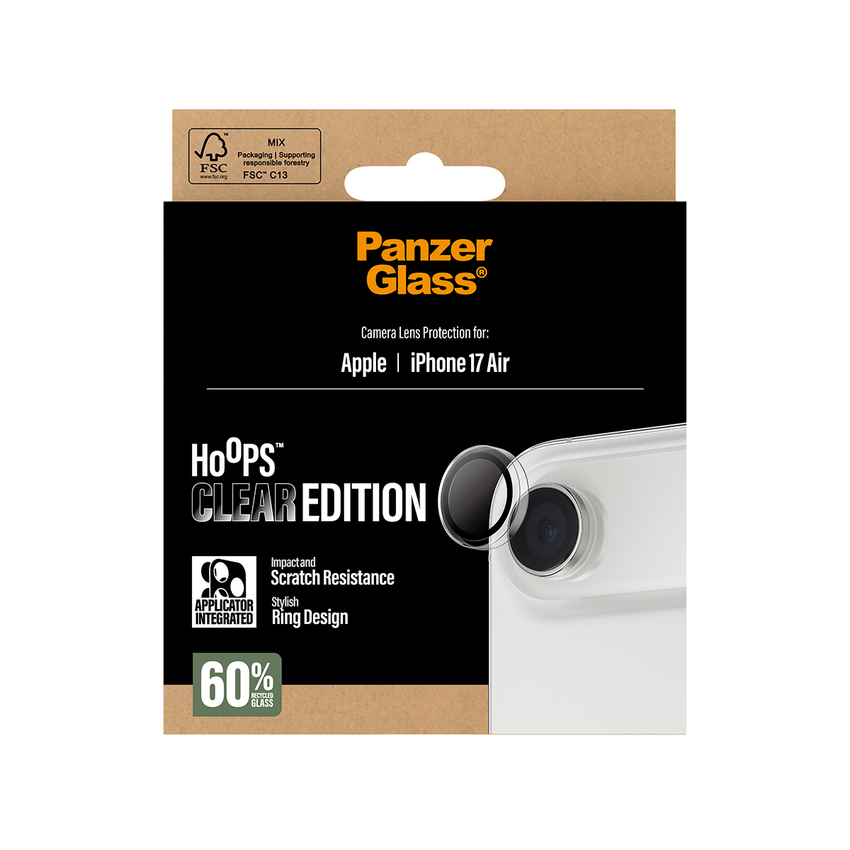 PanzerGlass � Hoops� Transparent Camera Lens Protector iPhone 17 Air Protection d�cran transparent Apple 1 pi�ce(s)
