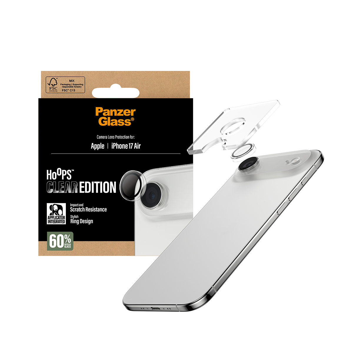 PanzerGlass � Hoops� Transparent Camera Lens Protector iPhone 17 Air Protection d�cran transparent Apple 1 pi�ce(s)