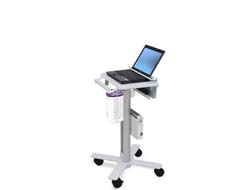 Ergotron StyleView Laptop Cart, SV10 Alluminio, Bianco Computer portatile Carrello multimediale