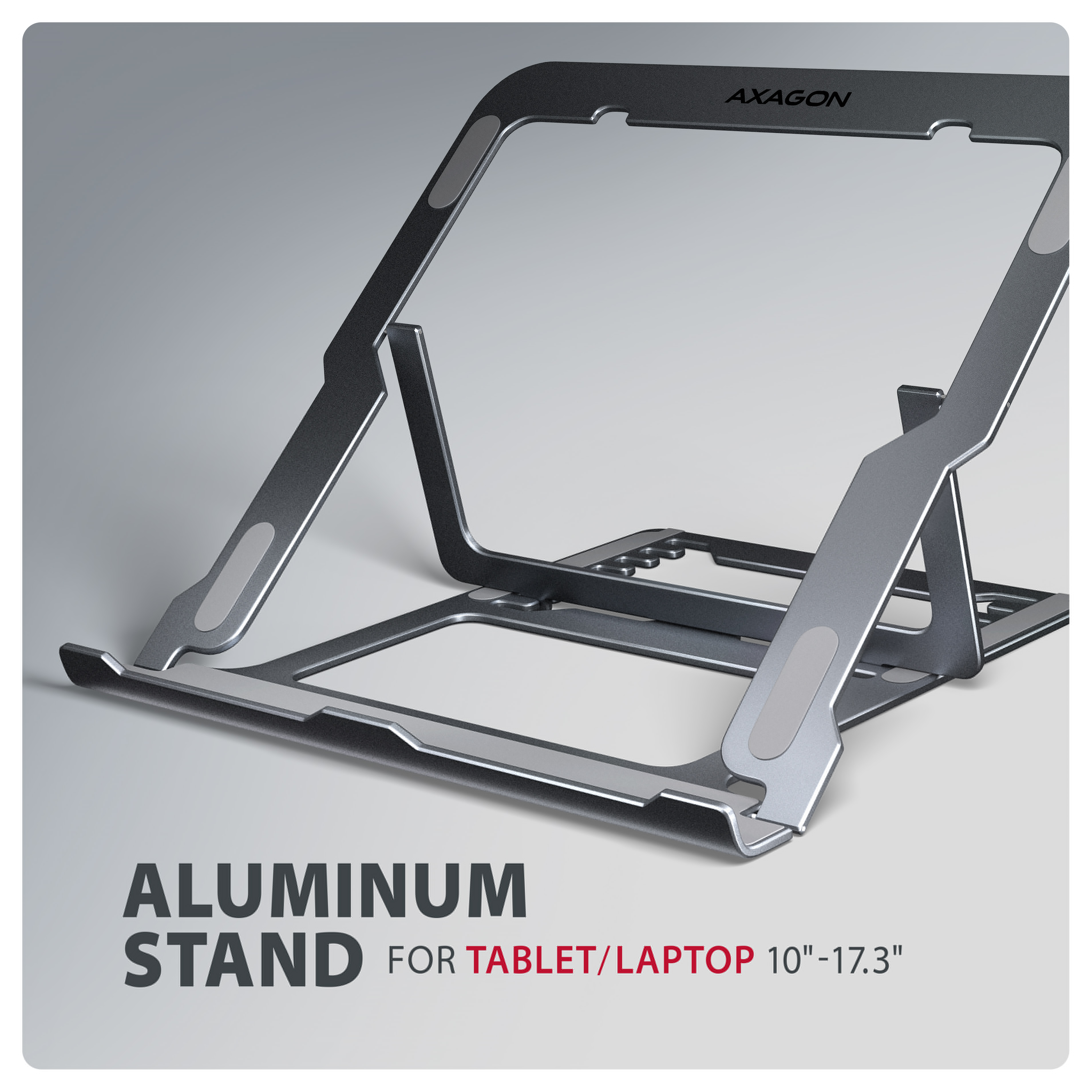 AXAGON STND-LAG Laptop-Staender h�henverstellbar faltbar Aluminium - grau