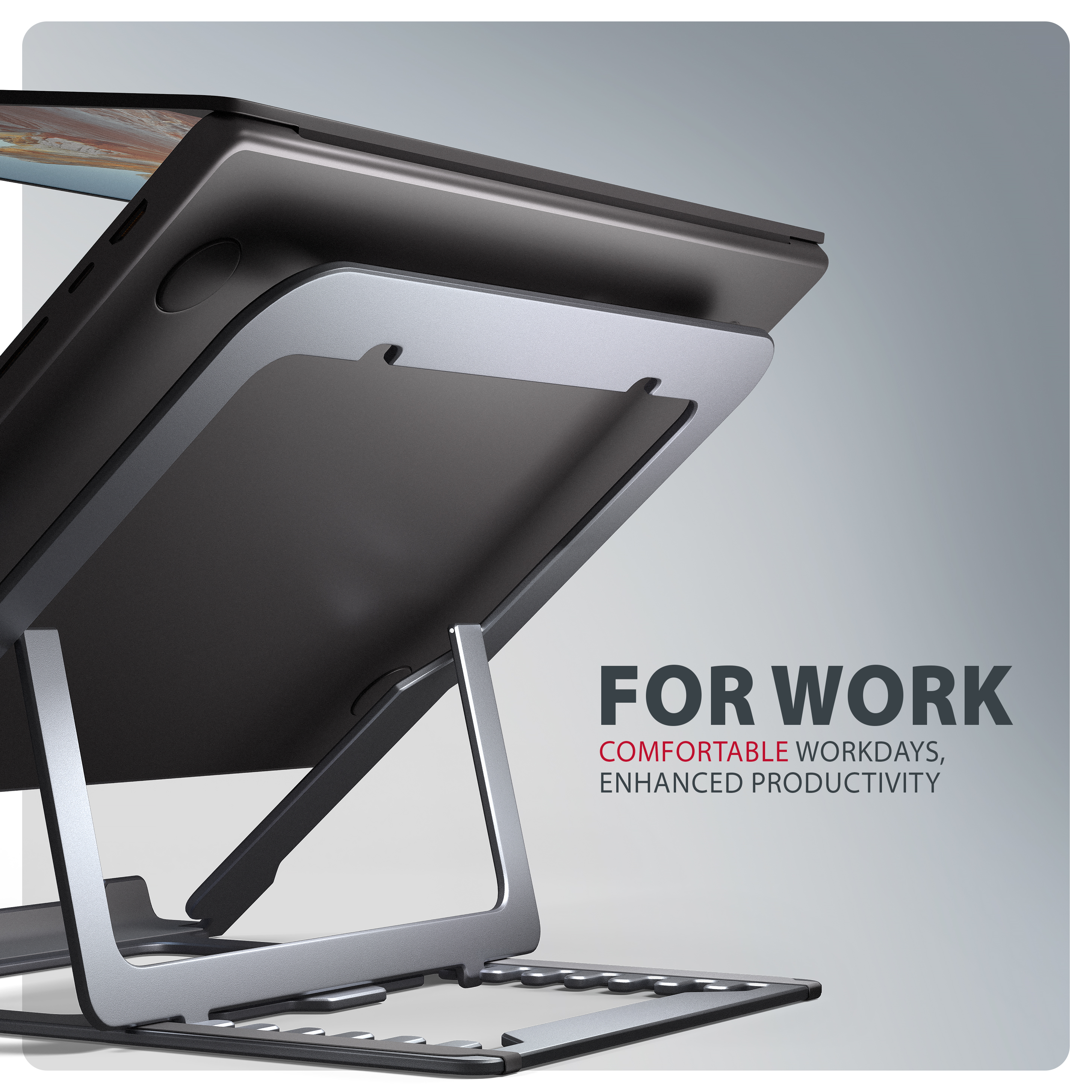 AXAGON STND-LAG Laptop-Staender h�henverstellbar faltbar Aluminium - grau