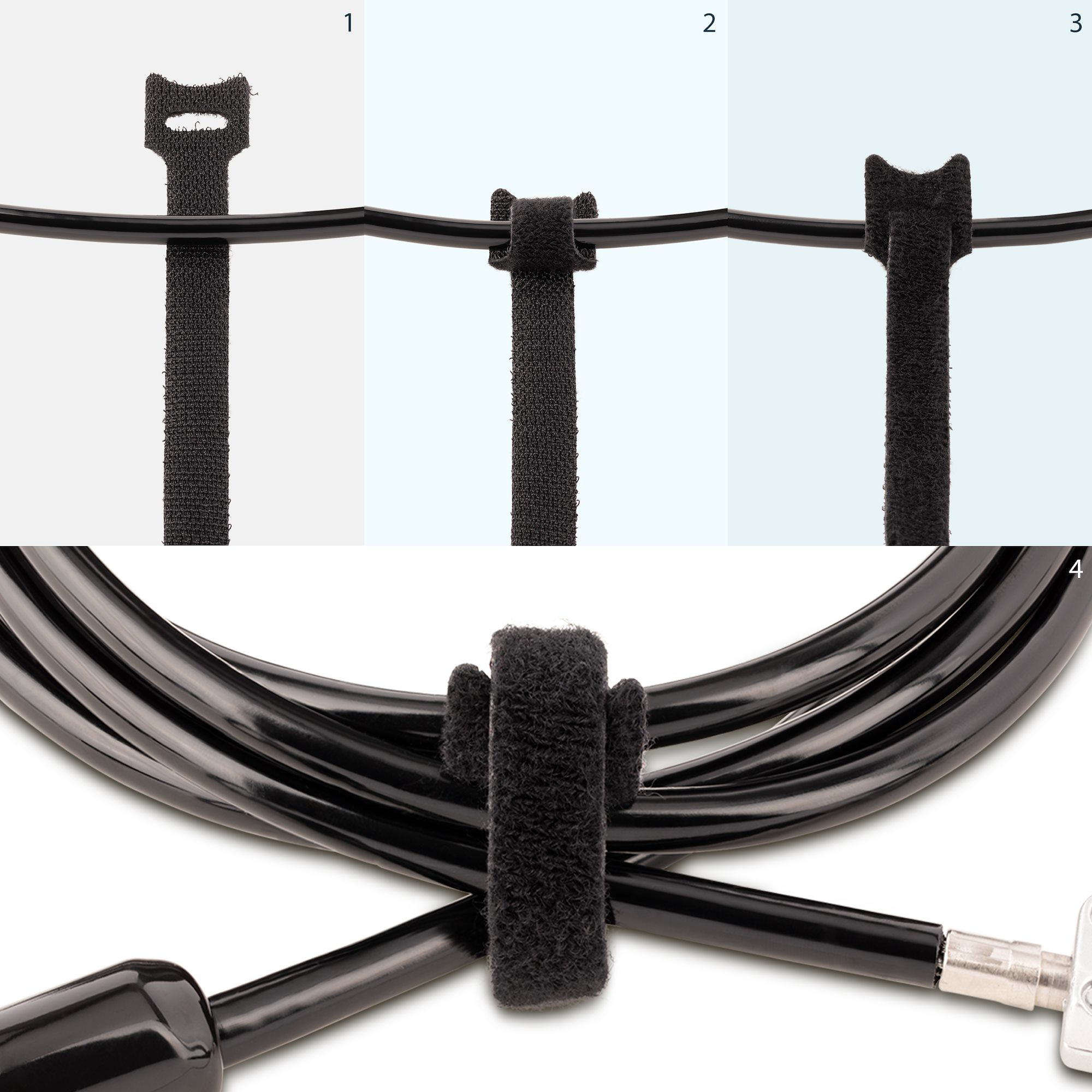 StarTech.com B506I-HOOK-LOOP-TIES  StarTech.com 6in Hook and Loop Cable  Ties - 50 Pack - Black - Reusable Cable Straps - Adjustable and Flexible -  Cord Organizer Tie/Wraps for Cable Management - Wire