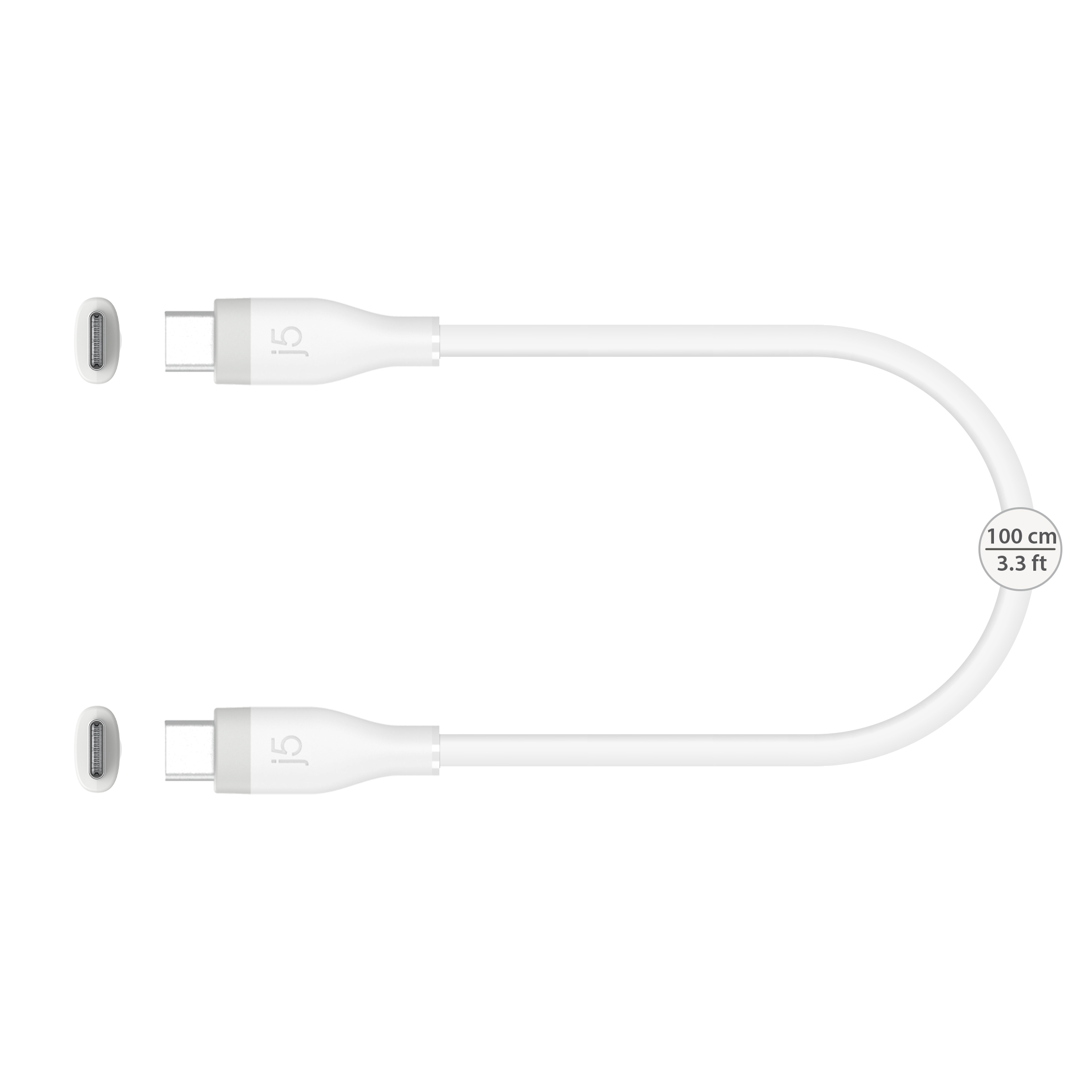 j5create JUCX17W USB-C� 60W Liquid Silicone Fast Charging Cable