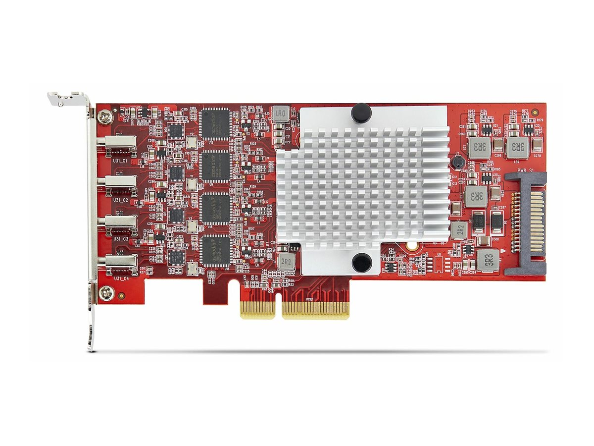 StarTech.com Carte PCIe USB-C 4 Ports, USB 3.2 10 Gbit/s, Carte dExtension PCI Express USB-C, 4 Contrleurs USB Indpendants, Carte PCIe USB Type-C, Windows/Linux/macOS, Conforme TAA
