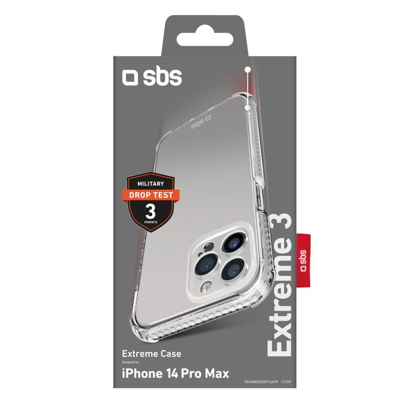 SBS Extreme X3 funda para tel�fono m�vil 17 cm (6.7) Transparente