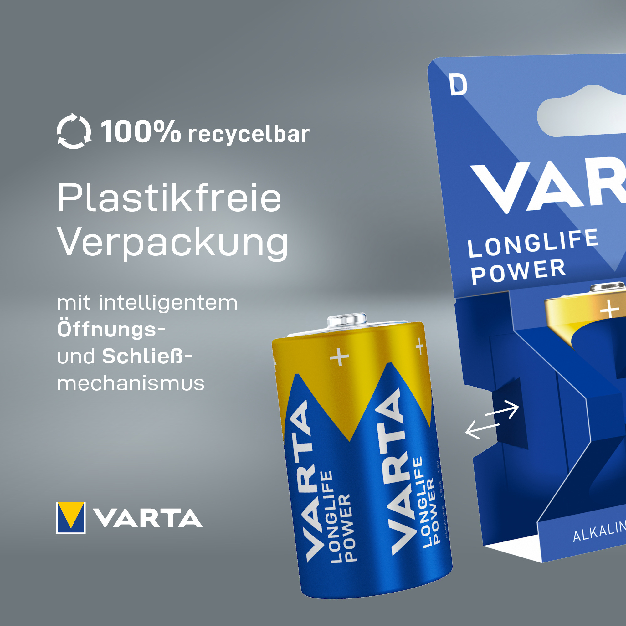 Varta Longlife Power D Blister 2 Mono -Batterie Alkali-Mangan 2 St. - Batterie - Mono (D)