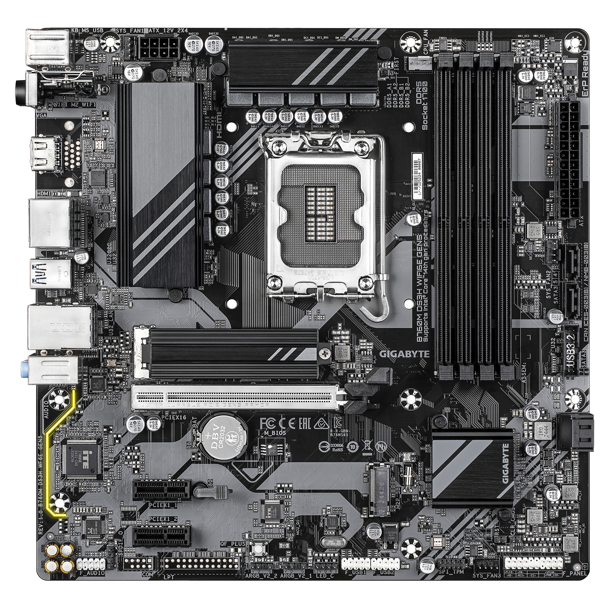 Gigabyte B760M DS3H WiFi6e GEN5 B760 S1700 mATX DDR5 - Mainboard - Intel Sockel 1700 (Core i)