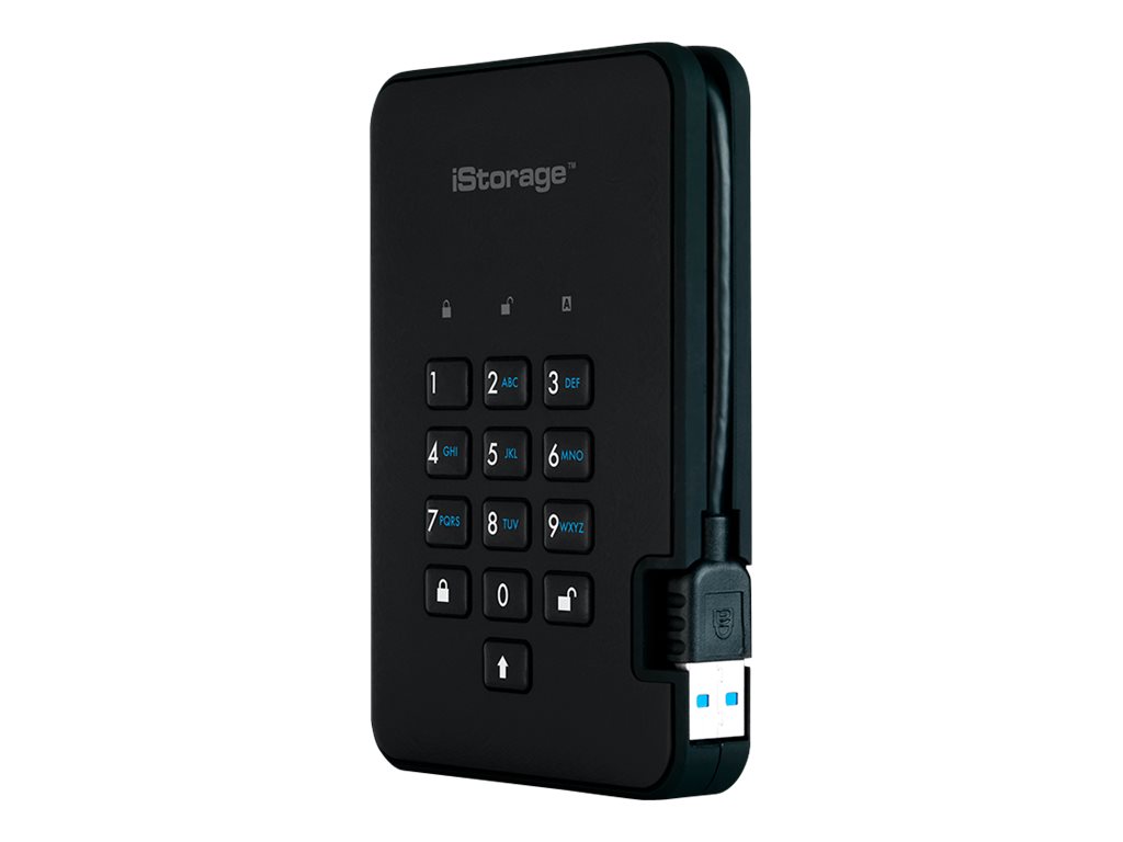 iStorage diskAshur2 256-bit 128GB USB 3.1 secure encrypted solid-state drive - Black IS-DA2-256-SSD-128-B