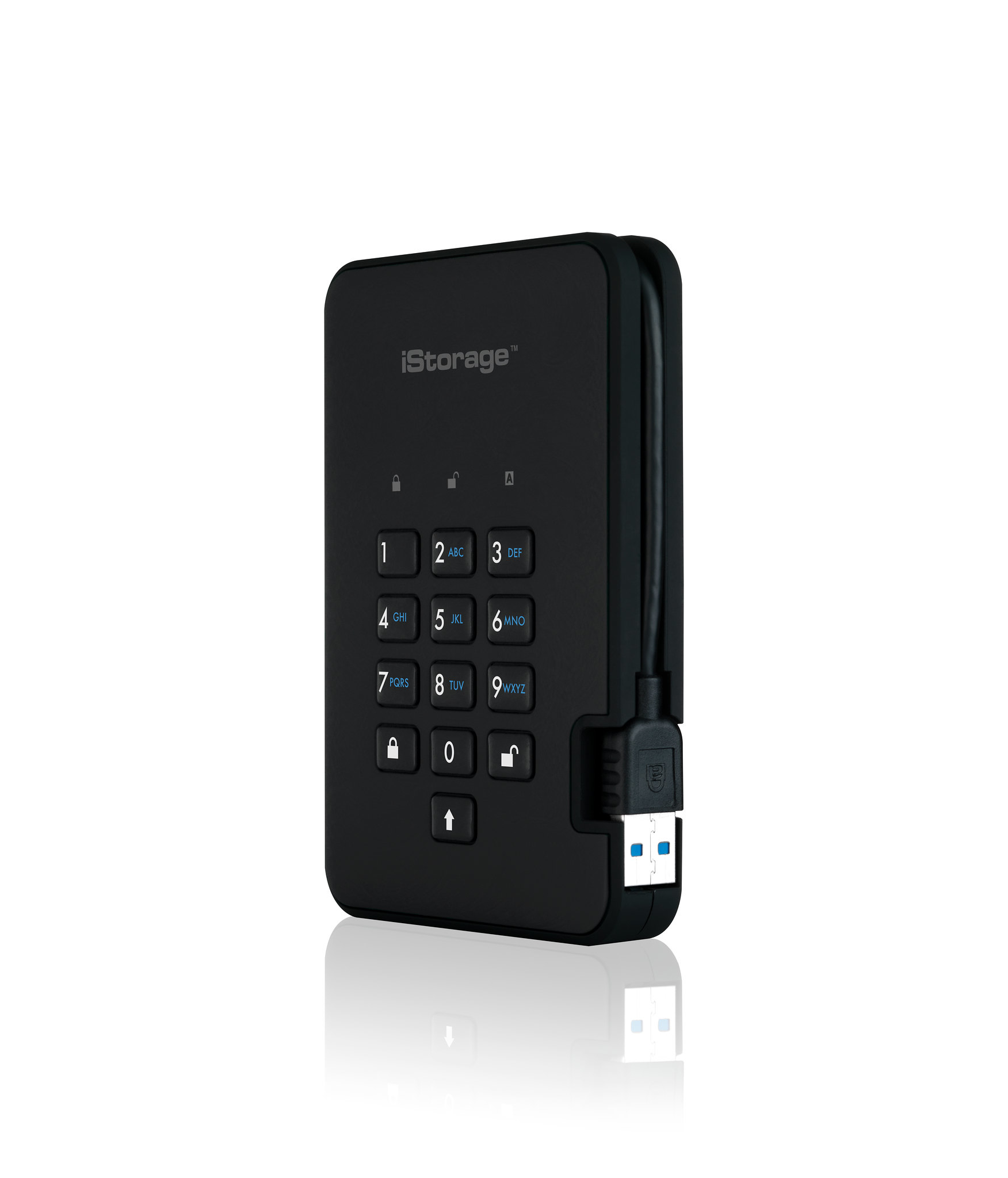 iStorage diskAshur2 256-bit 128GB USB 3.1 secure encrypted solid-state drive - Black IS-DA2-256-SSD-128-B