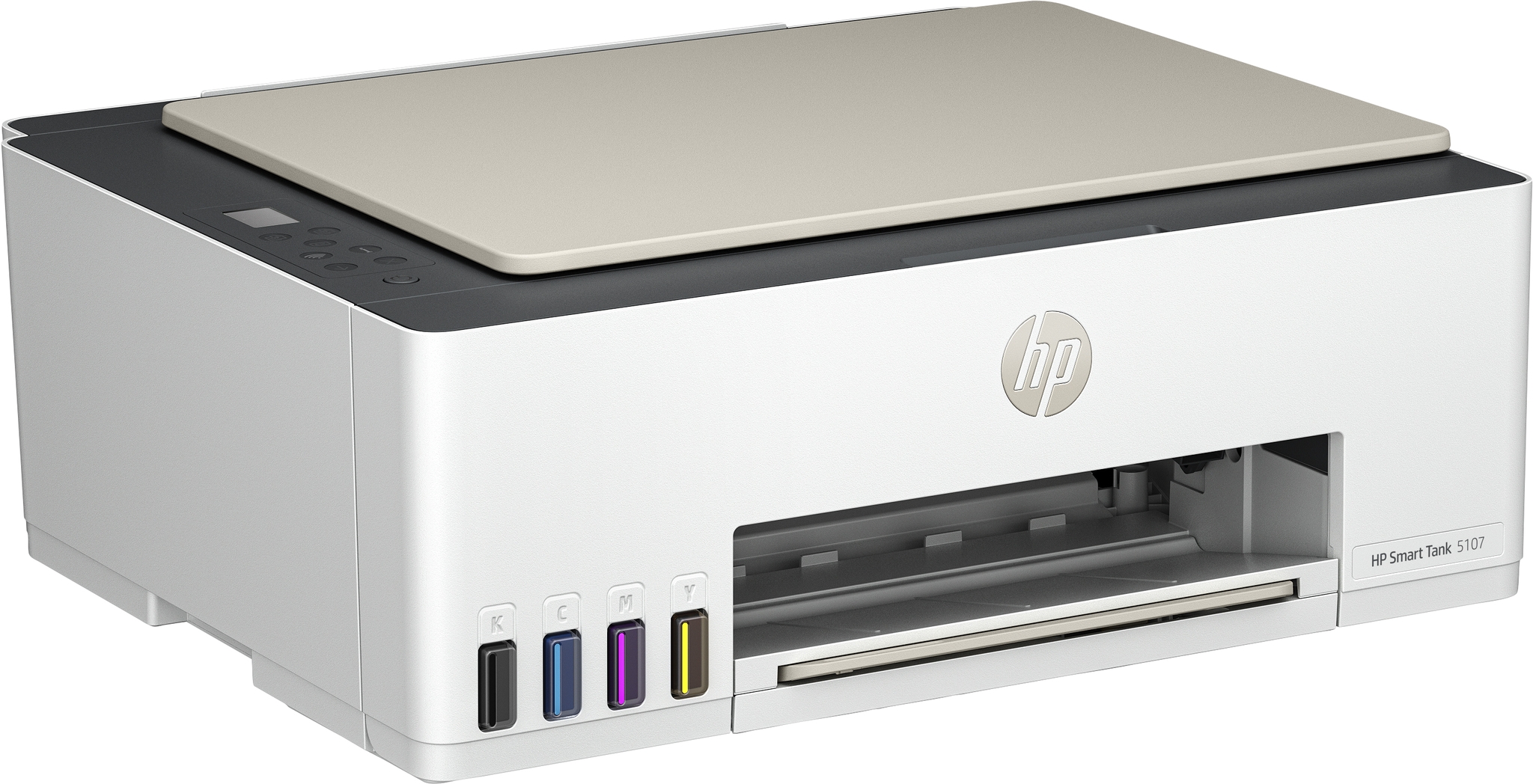 HP Smart Tank 5107 All-in-One Printer, Color, Printer for Home and home office, Print, copy, scan, Wireless; High-volume printer tank; Print from phone or tablet; Scan to PDF