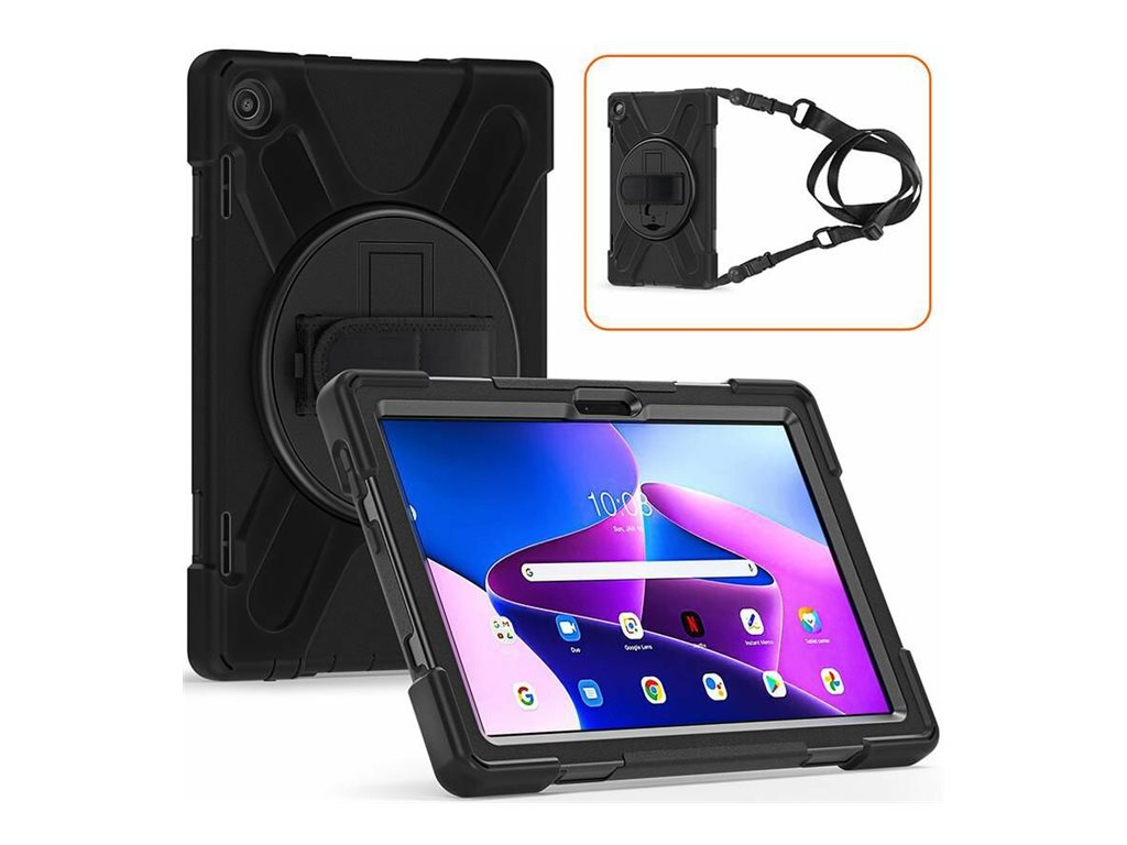eSTUFF AUSTIN - Hintere Abdeckung f�r Tablet - Polycarbonat, Silikon - Schwarz - f�r Lenovo Tab M10 (3rd Gen)