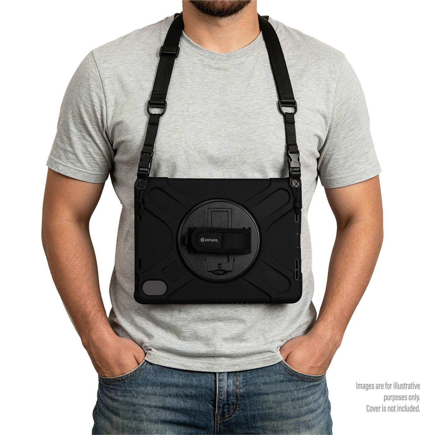 eSTUFF AUSTIN - Hintere Abdeckung f�r Tablet - Polycarbonat, Silikon - Schwarz - f�r Lenovo Tab M10 (3rd Gen)