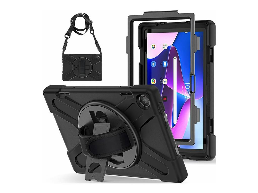 eSTUFF AUSTIN - Hintere Abdeckung f�r Tablet - Polycarbonat, Silikon - Schwarz - f�r Lenovo Tab M10 (3rd Gen)