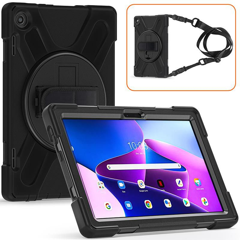eSTUFF AUSTIN - Hintere Abdeckung f�r Tablet - Polycarbonat, Silikon - Schwarz - f�r Lenovo Tab M10 (3rd Gen)