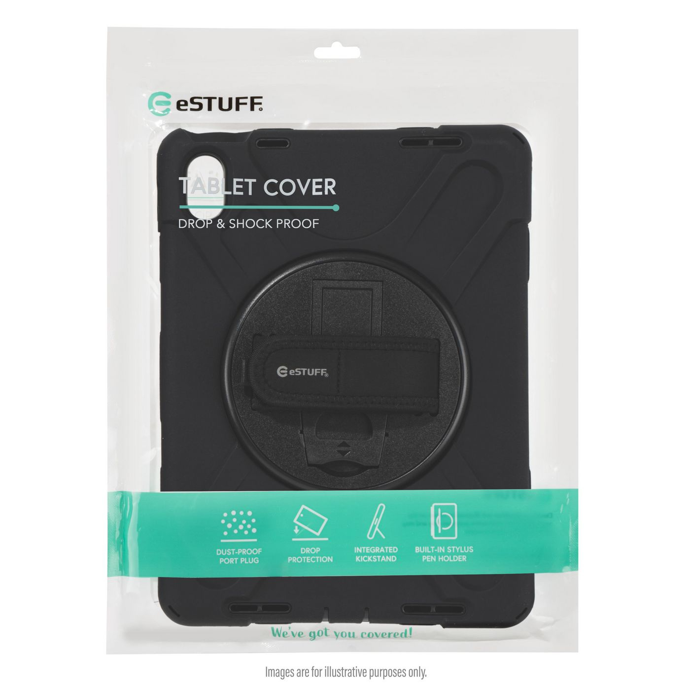 eSTUFF AUSTIN - Hintere Abdeckung f�r Tablet - Polycarbonat, Silikon - Schwarz - f�r Lenovo Tab M10 (3rd Gen)