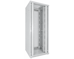 DSIT 19 Serverschrank mit perforierten Doppelfl�geltueren vorne und hinten Wei�
