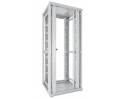 DSIT 19 Serverschrank mit perforierten Doppelfl�geltueren vorne und hinten Wei�