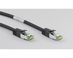 DSIT RJ45 Netzwerkkabel S/FTP PiMF mit CAT 8 Rohkabel Schwarz 1m
