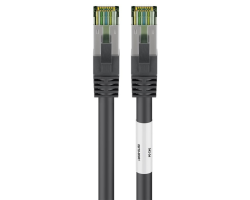 DSIT RJ45 Netzwerkkabel S/FTP PiMF mit CAT 8 Rohkabel Schwarz 1m