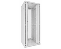 DSIT 19 Serverschrank mit perforierten Doppelfl�geltueren vorne und hinten Wei�