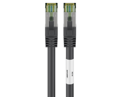 DSIT RJ45 Netzwerkkabel S/FTP PiMF mit CAT 8 Rohkabel Schwarz 0.25m