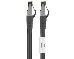 DSIT RJ45 Netzwerkkabel S/FTP PiMF mit CAT 8 Rohkabel Schwarz 0.25m