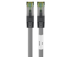 DSIT RJ45 Netzwerkkabel S/FTP PiMF mit CAT 8 Rohkabel Grau 0.50m