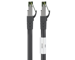 DSIT RJ45 Netzwerkkabel S/FTP PiMF mit CAT 8 Rohkabel Schwarz 0.50m