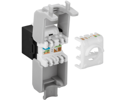 DSIT CAT6a UTP Keystone Netzwerkstecker - Toolless- Schwarz - Patch-Panel