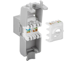 DSIT CAT6a UTP Keystone Netzwerkstecker - Toolless - Grau - Patch-Panel
