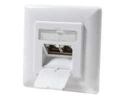 DSIT Dose Unterputz Cat. 6/Class E zweifach geschirmt 2 x RJ45 Wei�