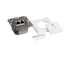 DSIT Dose Unterputz Cat. 6/Class E zweifach geschirmt 2 x RJ45 Wei�