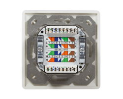 DSIT Dose Unterputz Cat. 6a/Class E zweifach geschirmt 2 x RJ45 Wei�