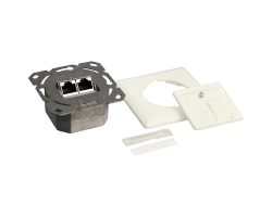 DSIT Dose Unterputz Cat. 6a/Class E zweifach geschirmt 2 x RJ45