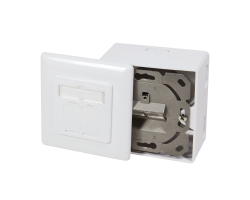 DSIT Dose Aufputz Cat. 6/Class E zweifach geschirmt 2 x 45RJ Wei�