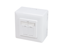 DSIT Dose Aufputz Cat. 6/Class E zweifach geschirmt 2 x 45RJ Wei�