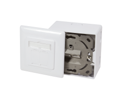 DSIT Dose Aufputz Cat. 6a/Class E zweifach geschirmt 2 x 45RJ Wei�