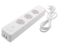 Deltaco Smart HOMEDELT Smart Branch Socket 3xCEE 7/4 USB-A 2A White