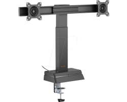 myWall Monitor Halterung f�r 2 Monitore mit Eye Level H�henverstellung Eye Tracker f�r automatische H�henanpassung, f�r Bildschirme 17 - 27 ( 43 - 69 cm), bis 10 kg/Monitor, Befestigungsklemme (10 - 80 mm) oder Adapterplatte