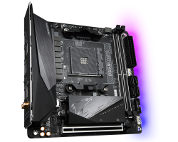 GIGABYTE B550I AORUS PRO AX Placa base - Procesadores AMD Ryzen 5000, VRM de 8 fases, hasta 5300 MHz DDR4, 1xPCIe 4.0 + 1xPCIe 3.0 M.2, Wi-Fi 6E, LAN 2.5GbE, USB 3.2 Gen 2