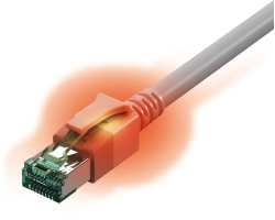 EasyLan EASY CS1OA0005 - DualBoot LED Patchkabel, Cat.6a, S/FTP, grau, 0,5m